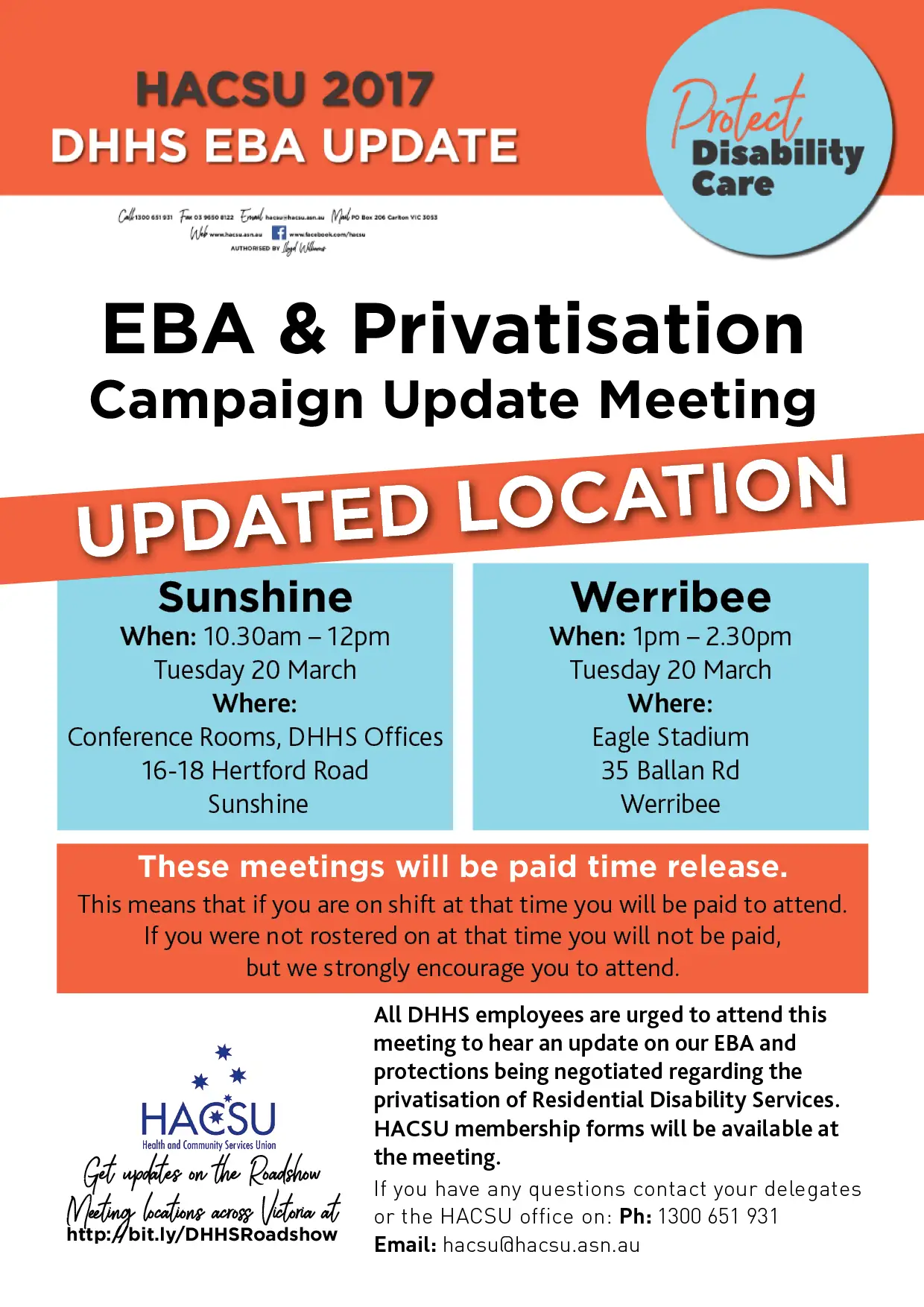 dhhs regional roadshow sunshine werribee