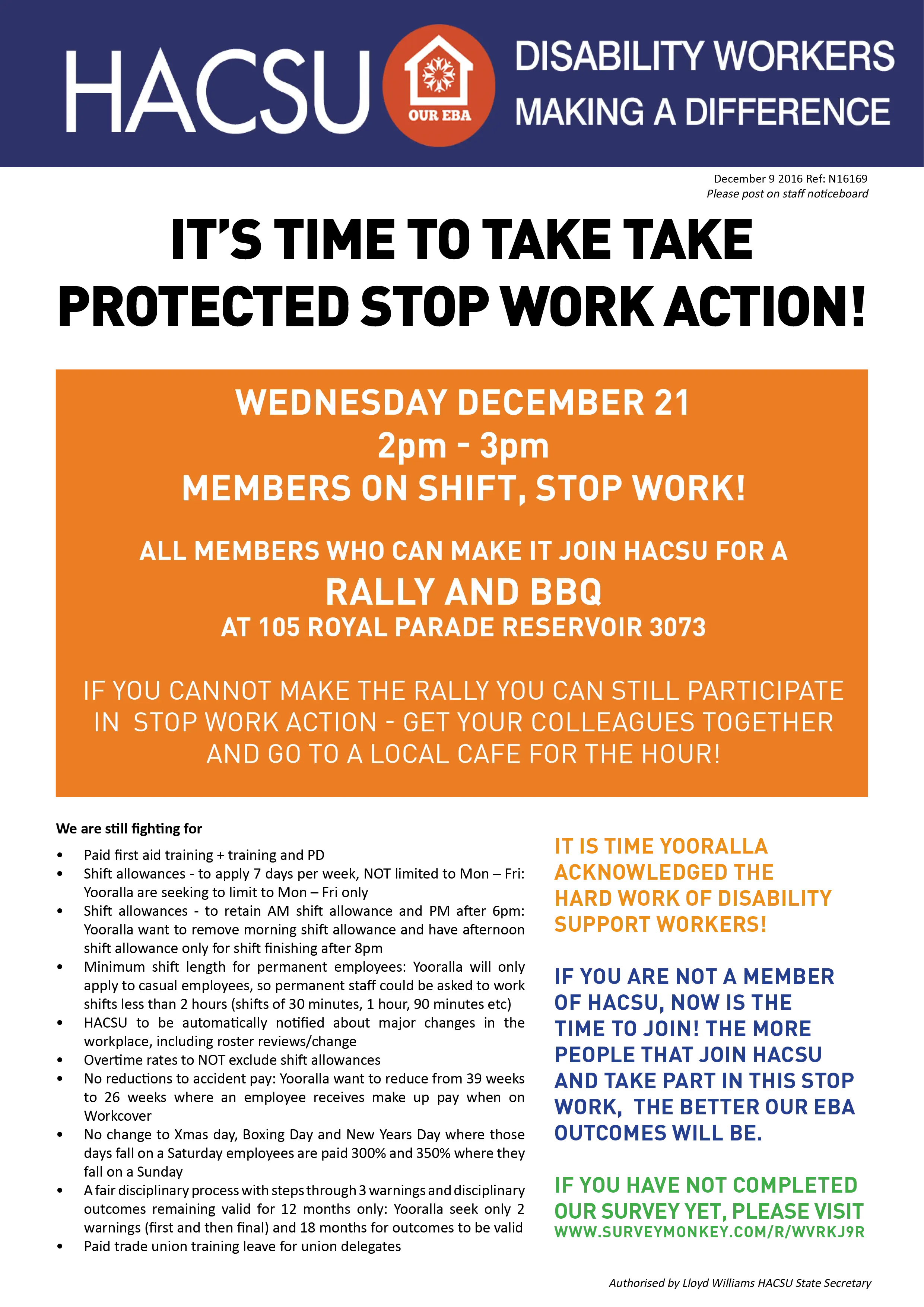 December stop work notice