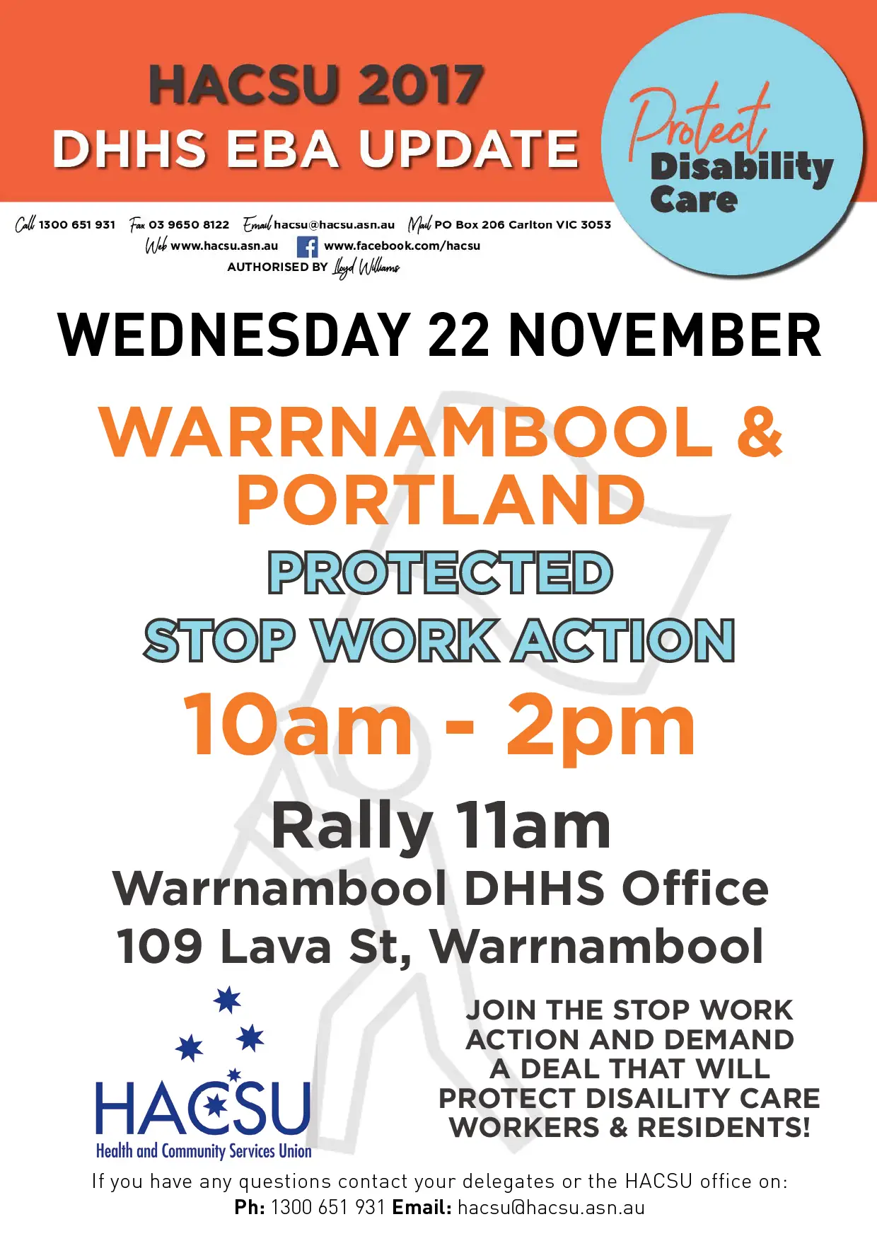 20171113 Warrnambool stop work